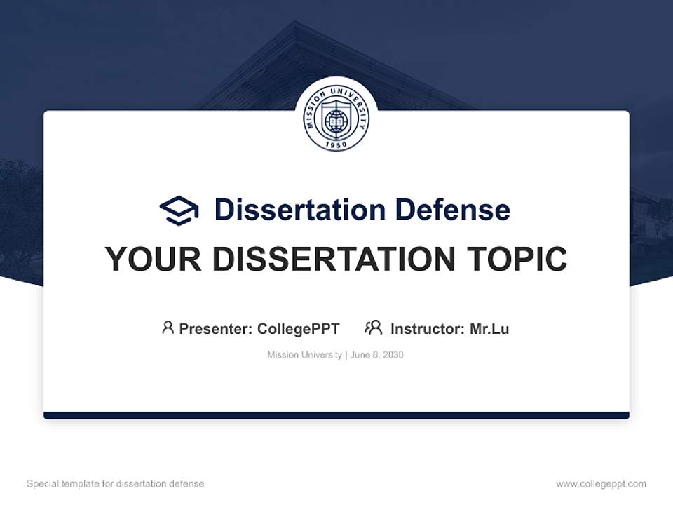 Mission University Graduation Thesis Defense PPT Template4:3 ratio PPT effect preview image7