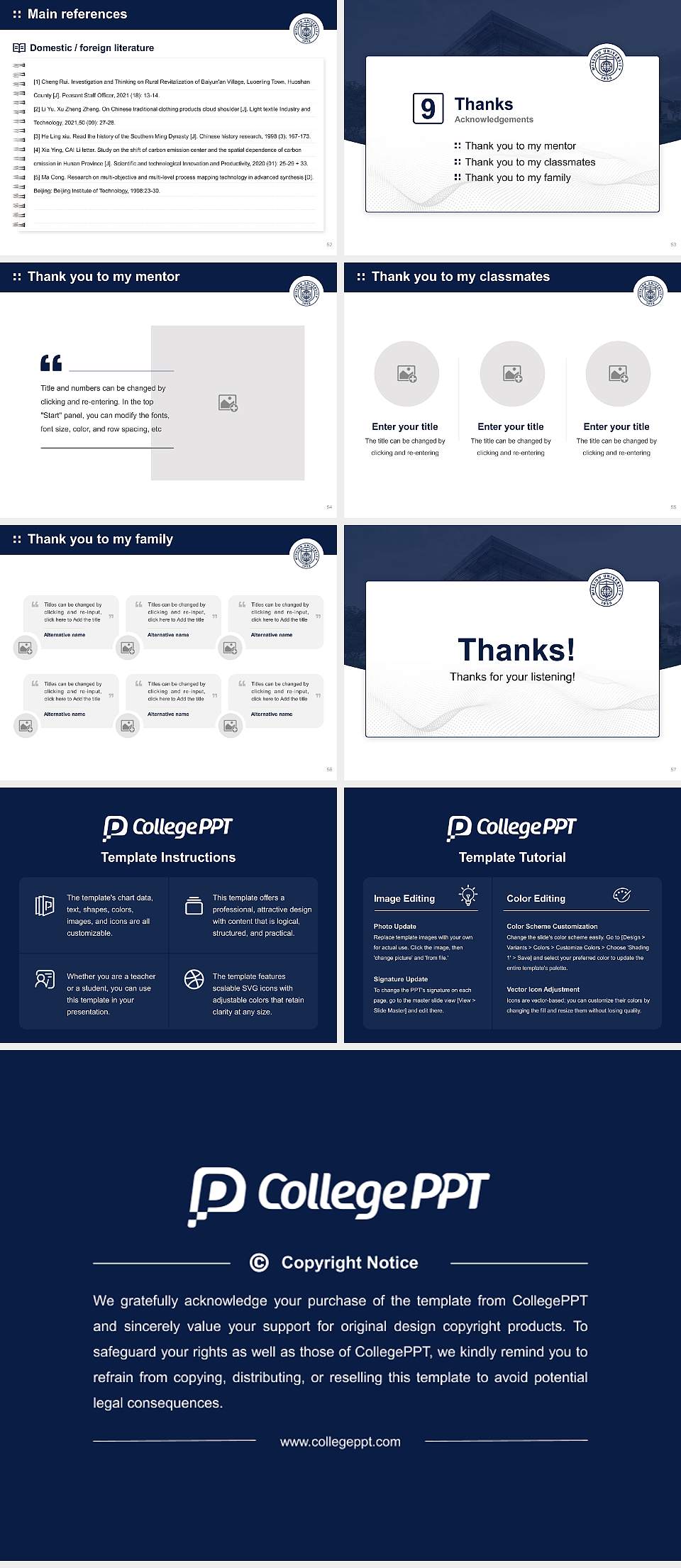 Mission University Graduation Thesis Defense PPT Template4:3 ratio PPT effect preview image7
