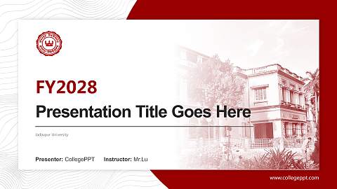Jadavpur University Academic Presentation/Research Findings Report PPT Template