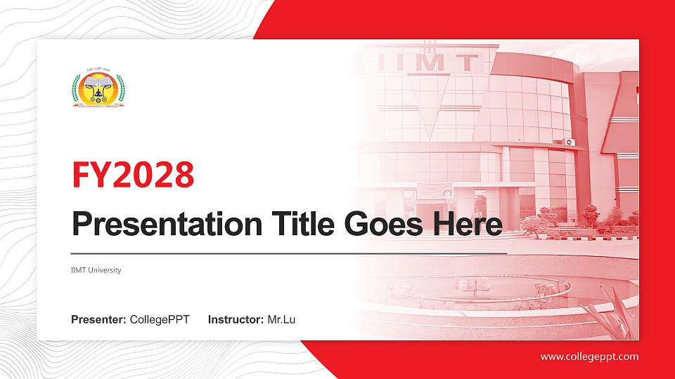IIMT University Academic Presentation/Research Findings Report PPT Template16:9 ratio PPT effect preview image1