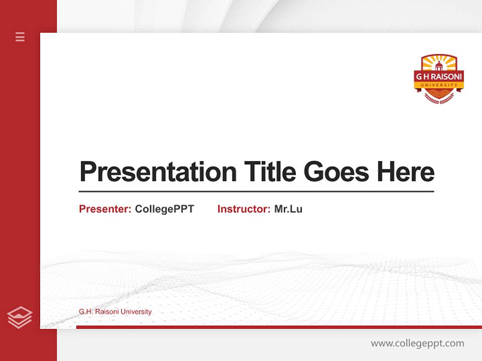 G.H. Raisoni University Thesis Proposal/Graduation Defense PPT Template4:3 ratio PPT effect preview image5