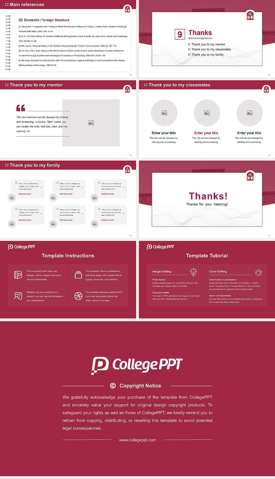 Alvernia University Graduation Thesis Defense PPT Template16:9 ratio PPT effect preview image7