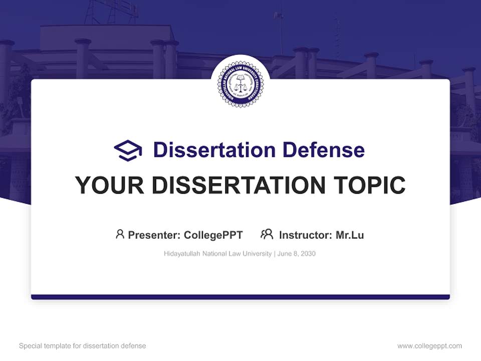 Hidayatullah National Law University Graduation Thesis Defense PPT Template4:3 ratio PPT effect preview image7