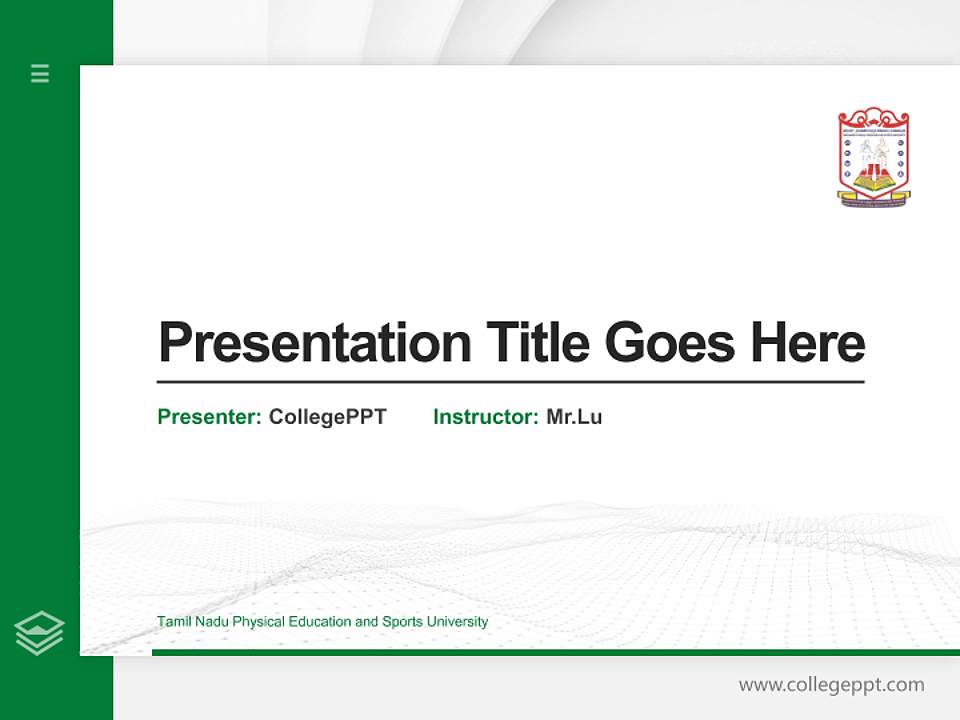 Tamil Nadu Physical Education and Sports University Thesis Proposal/Graduation Defense PPT Template4:3 ratio PPT effect preview image5