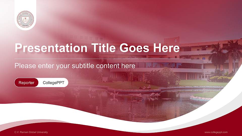 C.V. Raman Global University Lecture Sharing and Networking Event PPT Template16:9 ratio PPT effect preview image