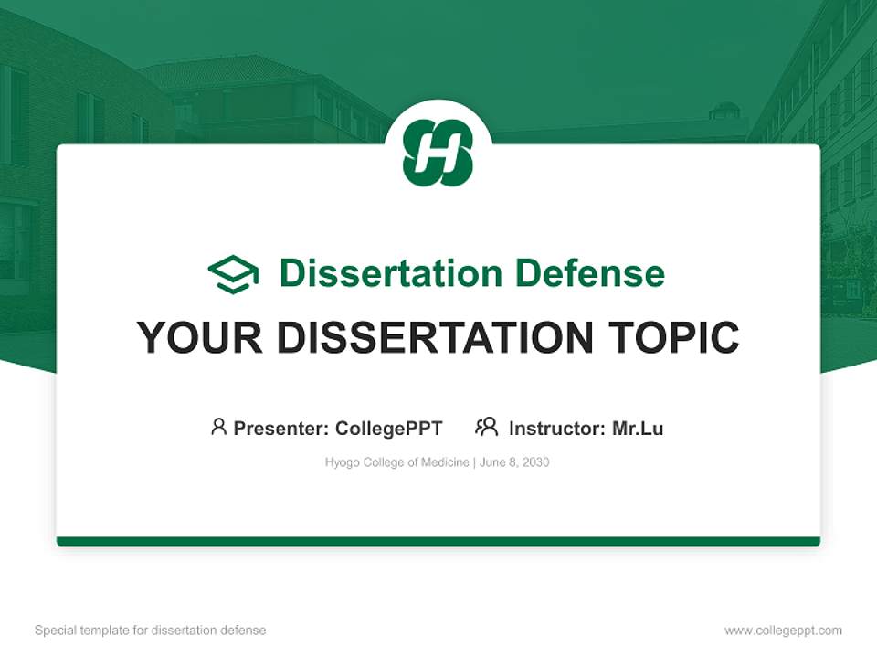 Hyogo College of Medicine Graduation Thesis Defense PPT Template4:3 ratio PPT effect preview image7