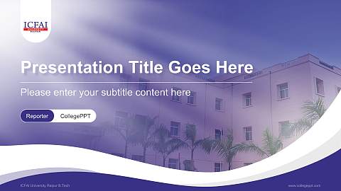ICFAI University Raipur B.Tech Lecture Sharing and Networking Event PPT Template