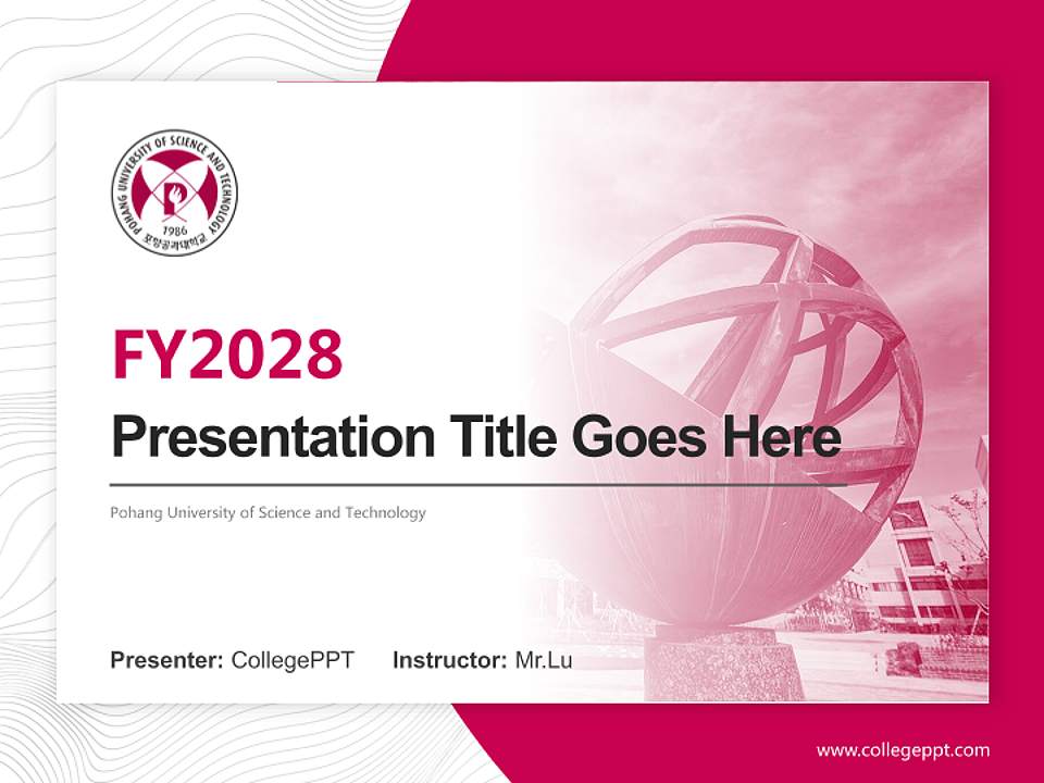 Pohang University of Science and Technology Academic Presentation/Research Findings Report PPT Template4:3 ratio PPT effect preview image5
