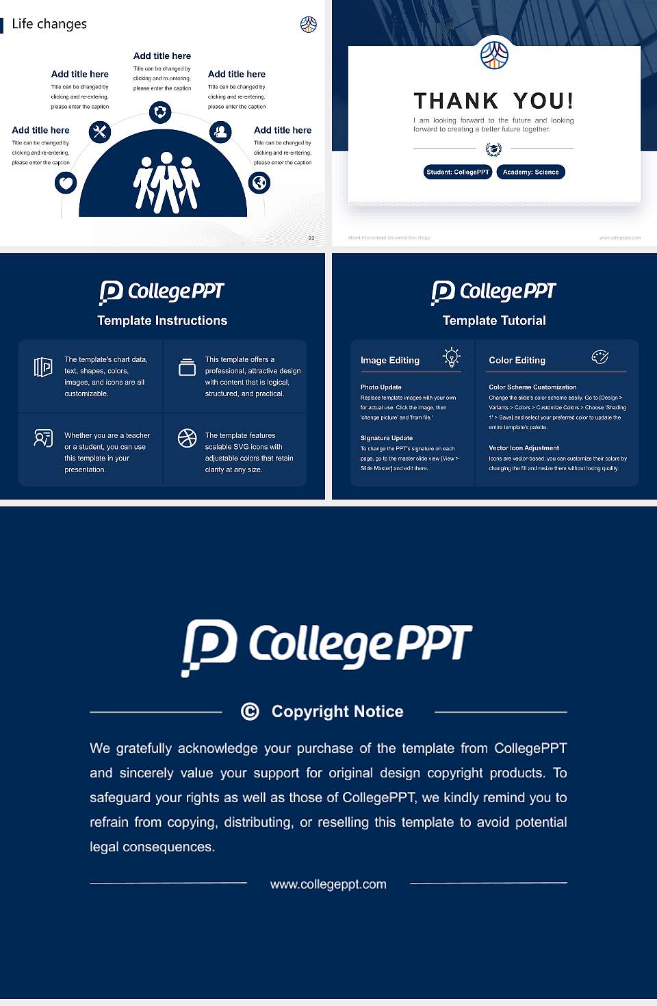Alliant International University-San Diego National Scholarship Defense PPT Template4:3 ratio PPT effect preview image4