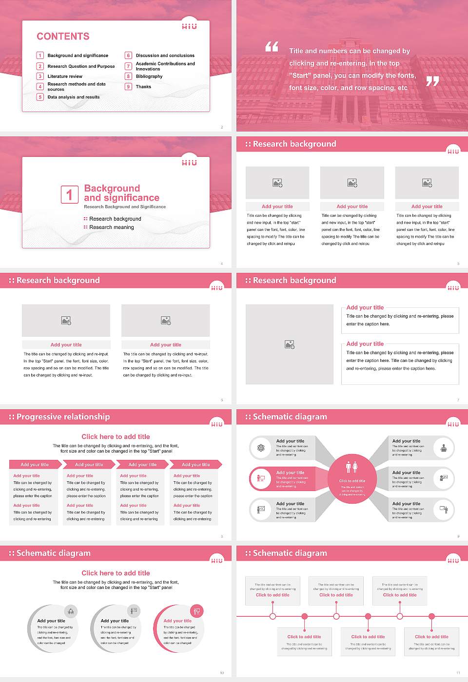 Hiroshima International University Graduation Thesis Defense PPT Template16:9 ratio PPT effect preview image2