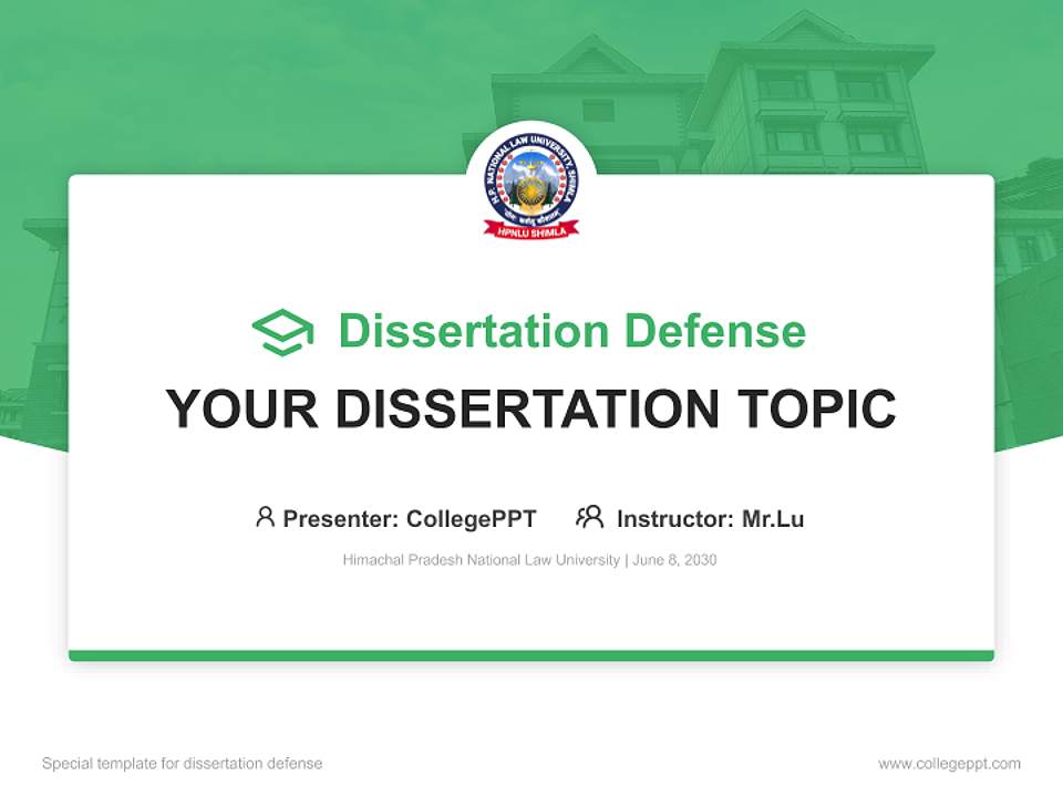 Himachal Pradesh National Law University Graduation Thesis Defense PPT Template4:3 ratio PPT effect preview image7