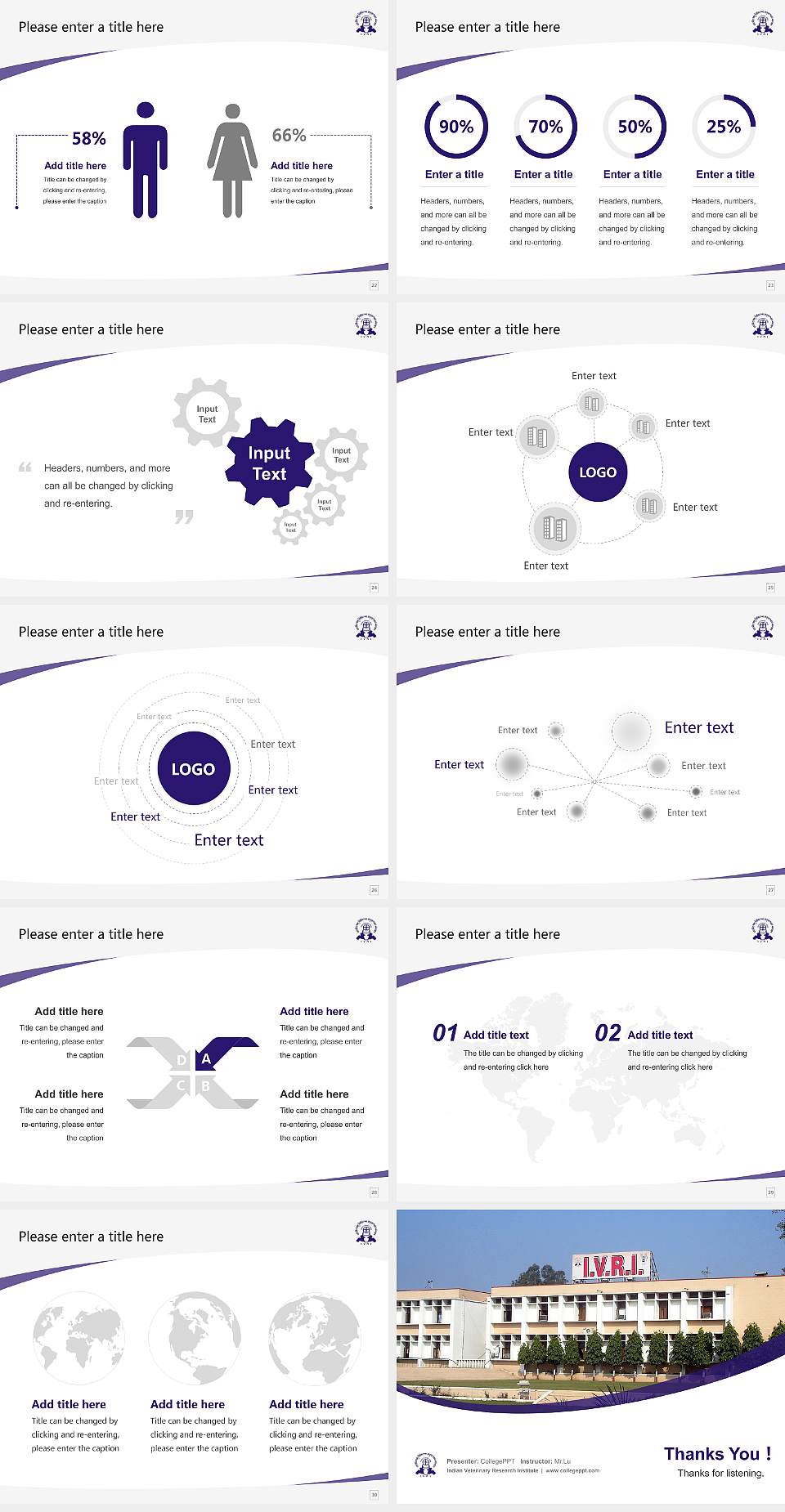 Indian Veterinary Research Institute Course/Courseware Creation PPT Template4:3 ratio PPT effect preview image4