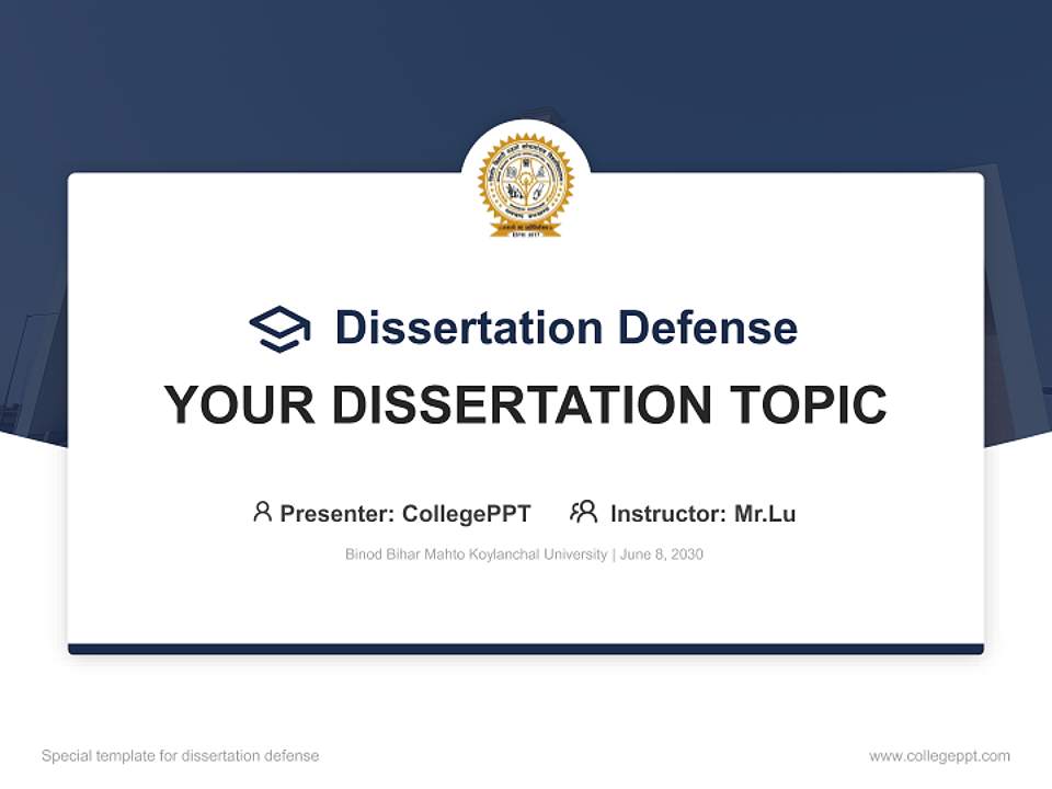 Binod Bihar Mahto Koylanchal University Graduation Thesis Defense PPT Template4:3 ratio PPT effect preview image7