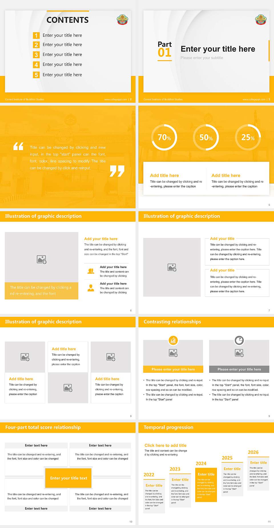 Central Institute of Buddhist Studies Thesis Proposal/Graduation Defense PPT Template4:3 ratio PPT effect preview image2