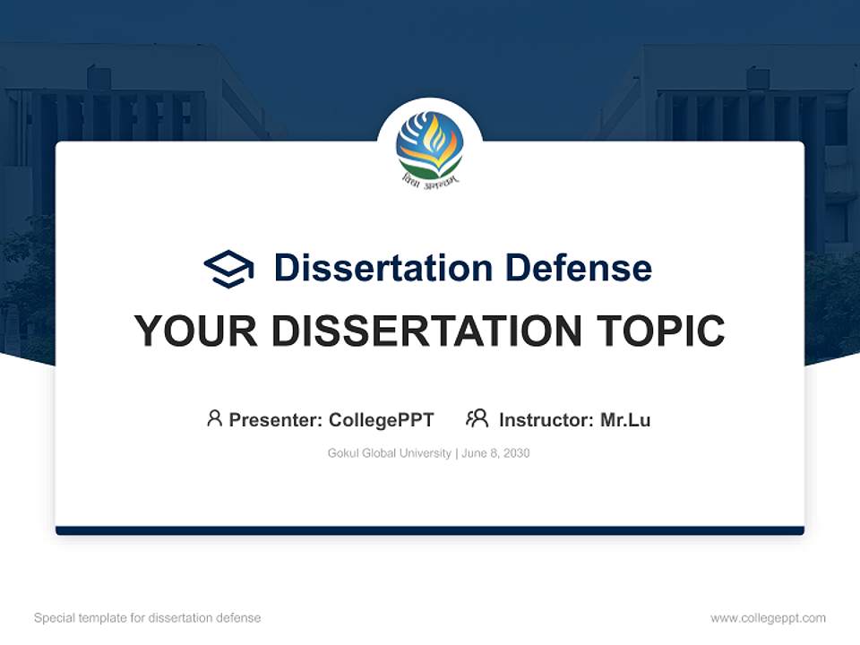 Gokul Global University Graduation Thesis Defense PPT Template4:3 ratio PPT effect preview image7