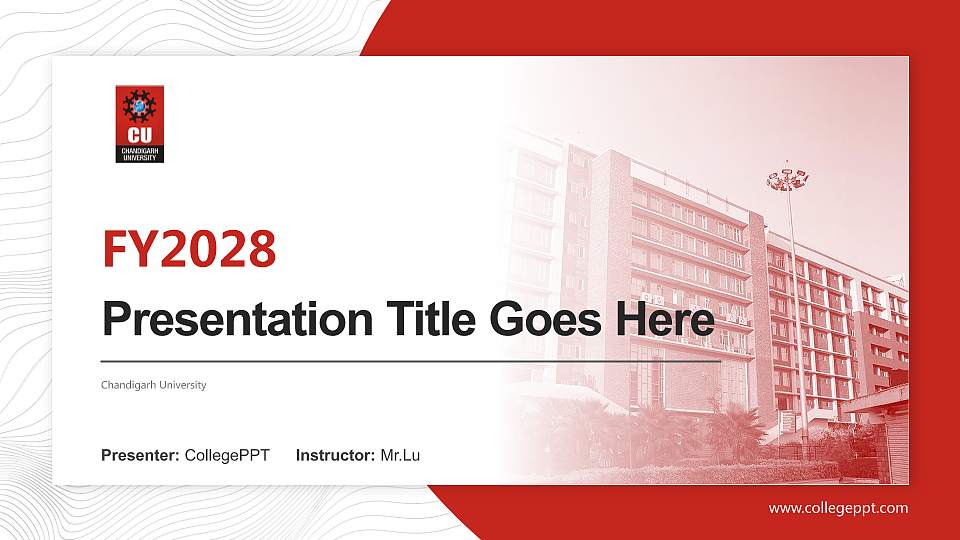 Chandigarh University Academic Presentation/Research Findings Report PPT Template16:9 ratio PPT effect preview image