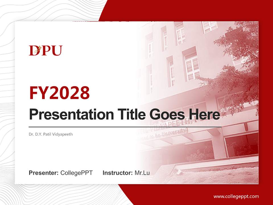 Dr. D.Y. Patil Vidyapeeth Academic Presentation/Research Findings Report PPT Template4:3 ratio PPT effect preview image5