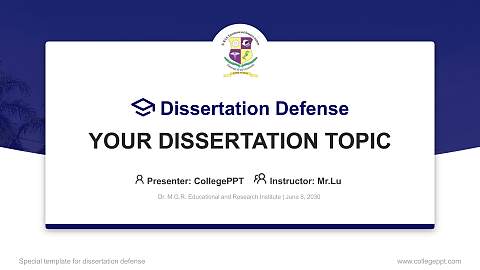 Dr. M.G.R. Educational and Research Institute Graduation Thesis Defense PPT Template