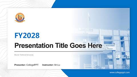 Bikaner Technical University Academic Presentation/Research Findings Report PPT Template