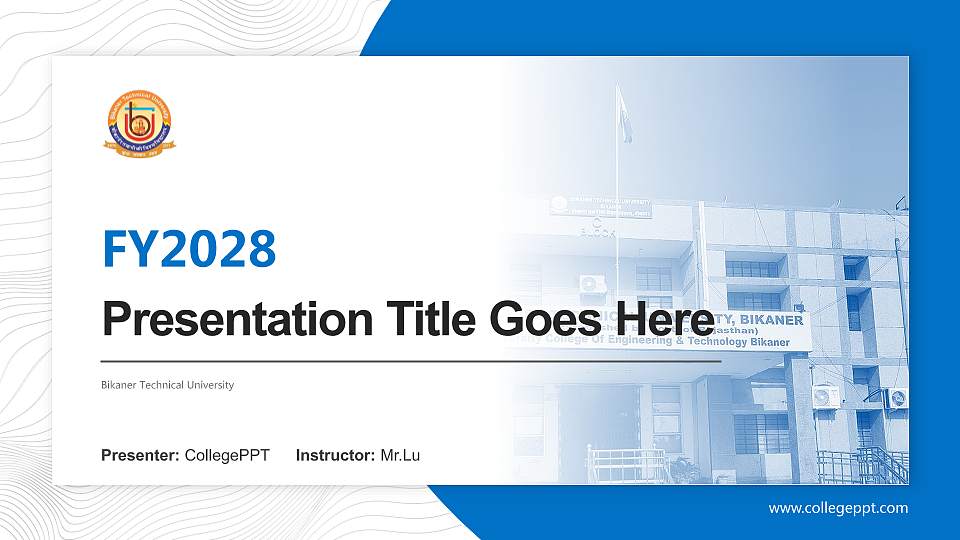 Bikaner Technical University Academic Presentation/Research Findings Report PPT Template16:9 ratio PPT effect preview image