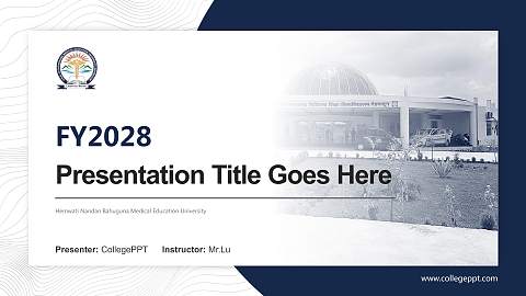Hemwati Nandan Bahuguna Medical Education University Academic Presentation/Research Findings Report PPT Template