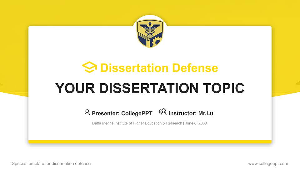 Datta Meghe Institute of Higher Education & Research Graduation Thesis Defense PPT Template16:9 ratio PPT effect preview image