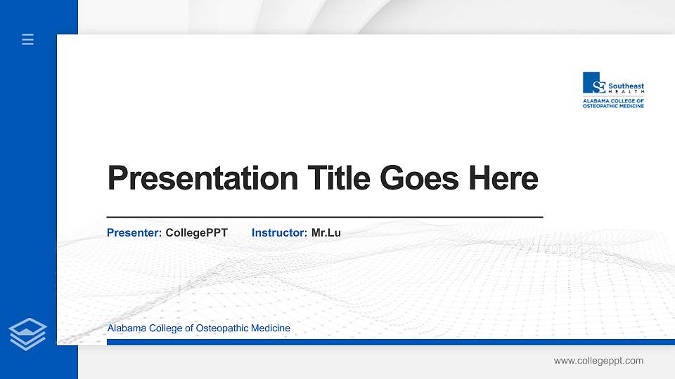 Alabama College of Osteopathic Medicine Thesis Proposal/Graduation Defense PPT Template16:9 ratio PPT effect preview image