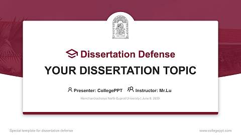 Hemchandracharya North Gujarat University Graduation Thesis Defense PPT Template