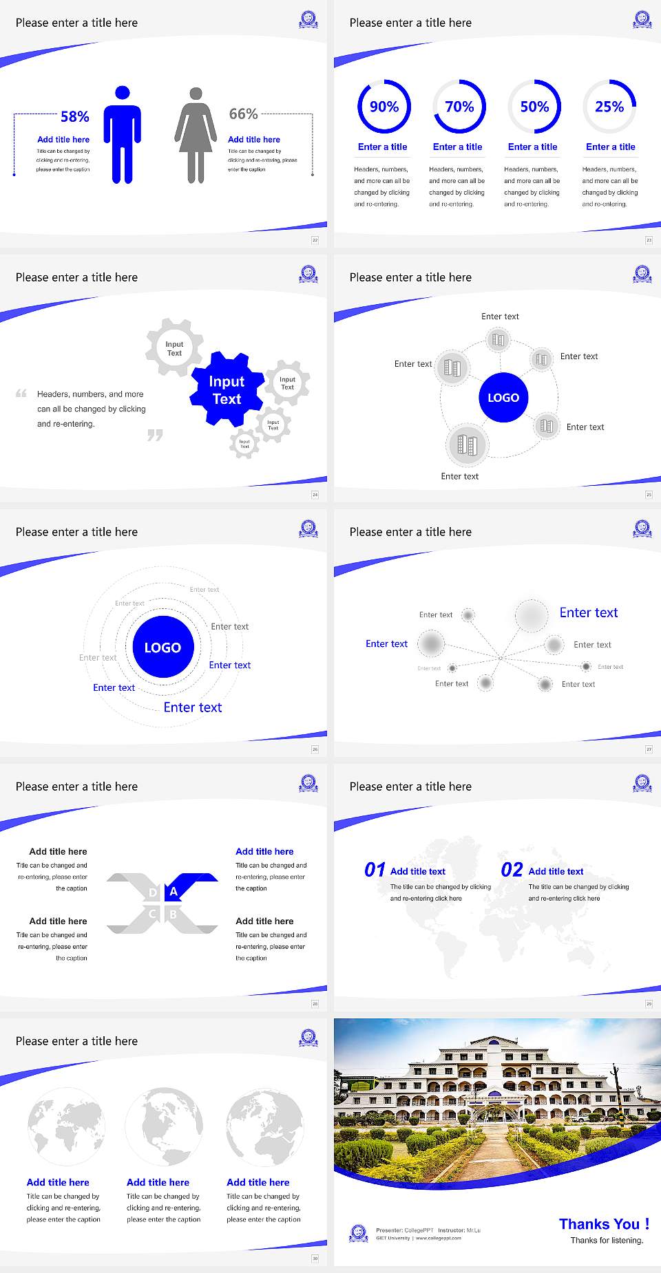 GIET University Course/Courseware Creation PPT Template4:3 ratio PPT effect preview image4