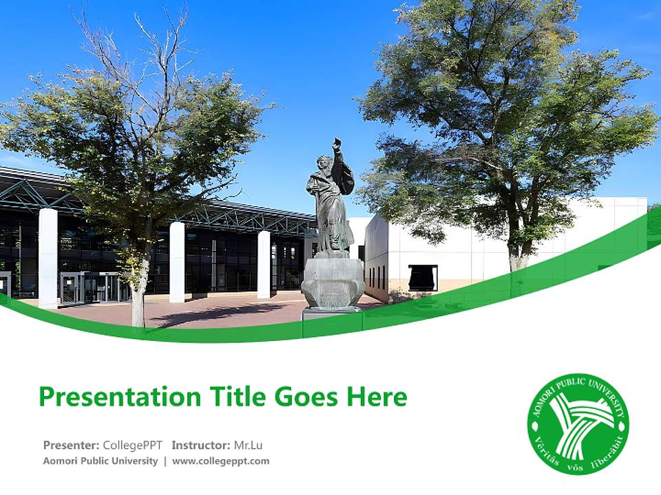 Aomori Public University Course/Courseware Creation PPT Template4:3 ratio PPT effect preview image5