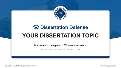 Transnational Law and Business University Graduation Thesis Defense PPT Template