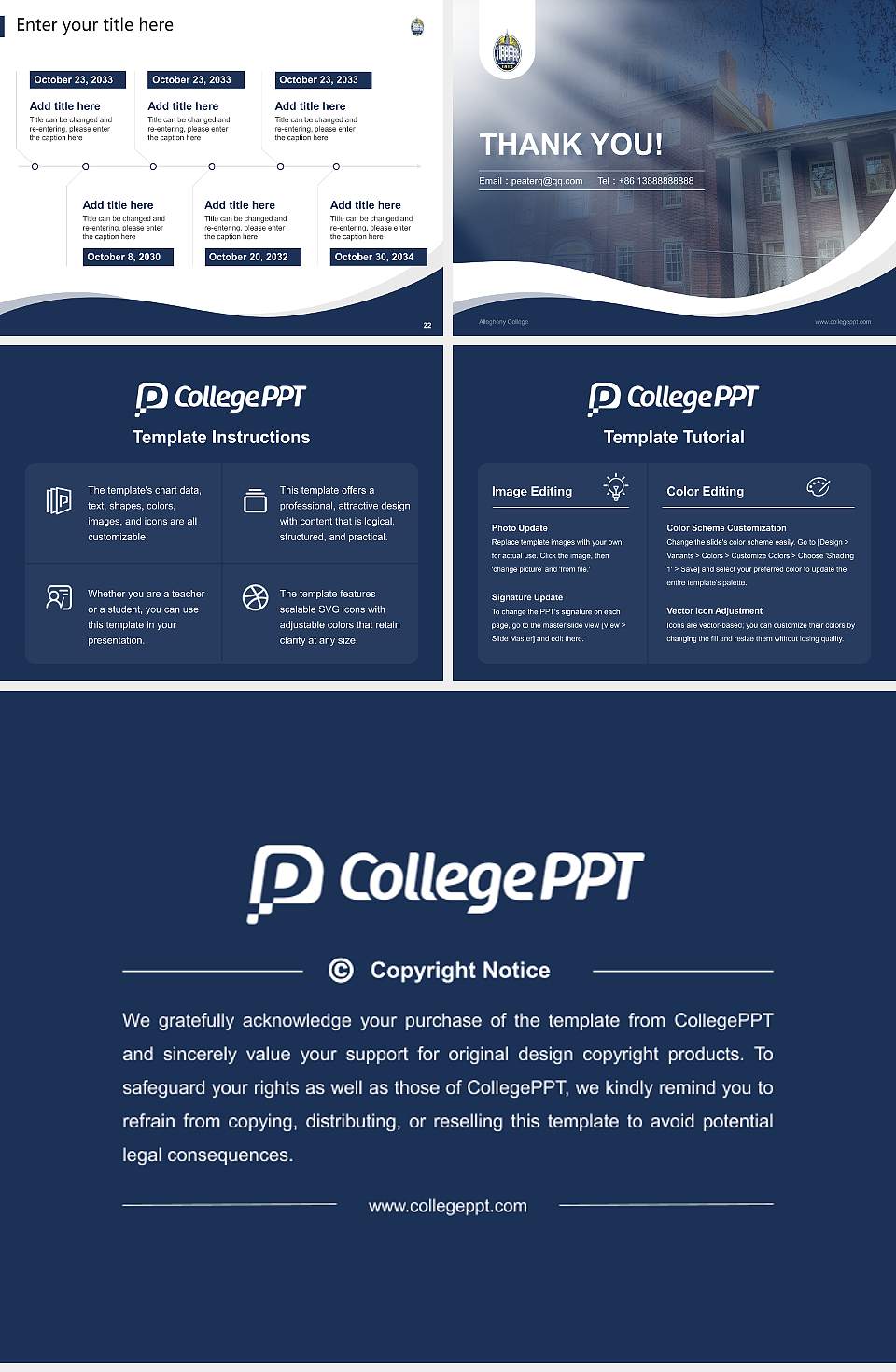 Allegheny College Lecture Sharing and Networking Event PPT Template4:3 ratio PPT effect preview image4