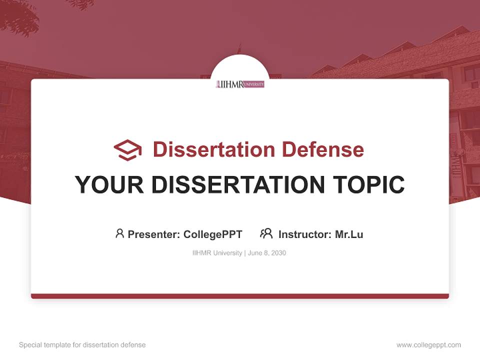 IIHMR University Graduation Thesis Defense PPT Template4:3 ratio PPT effect preview image7