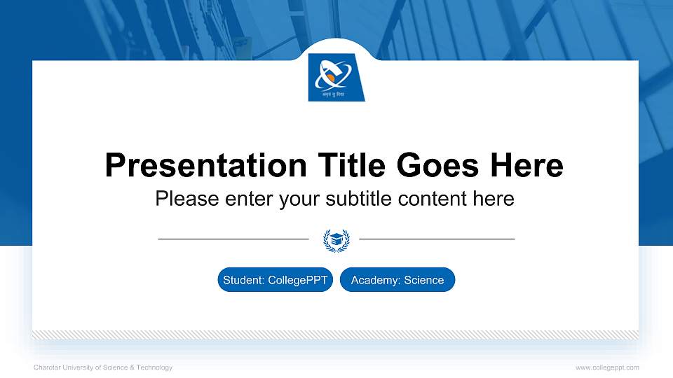 Charotar University of Science & Technology National Scholarship Defense PPT Template16:9 ratio PPT effect preview image1