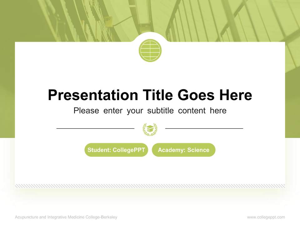 Acupuncture and Integrative Medicine College-Berkeley National Scholarship Defense PPT Template4:3 ratio PPT effect preview image4
