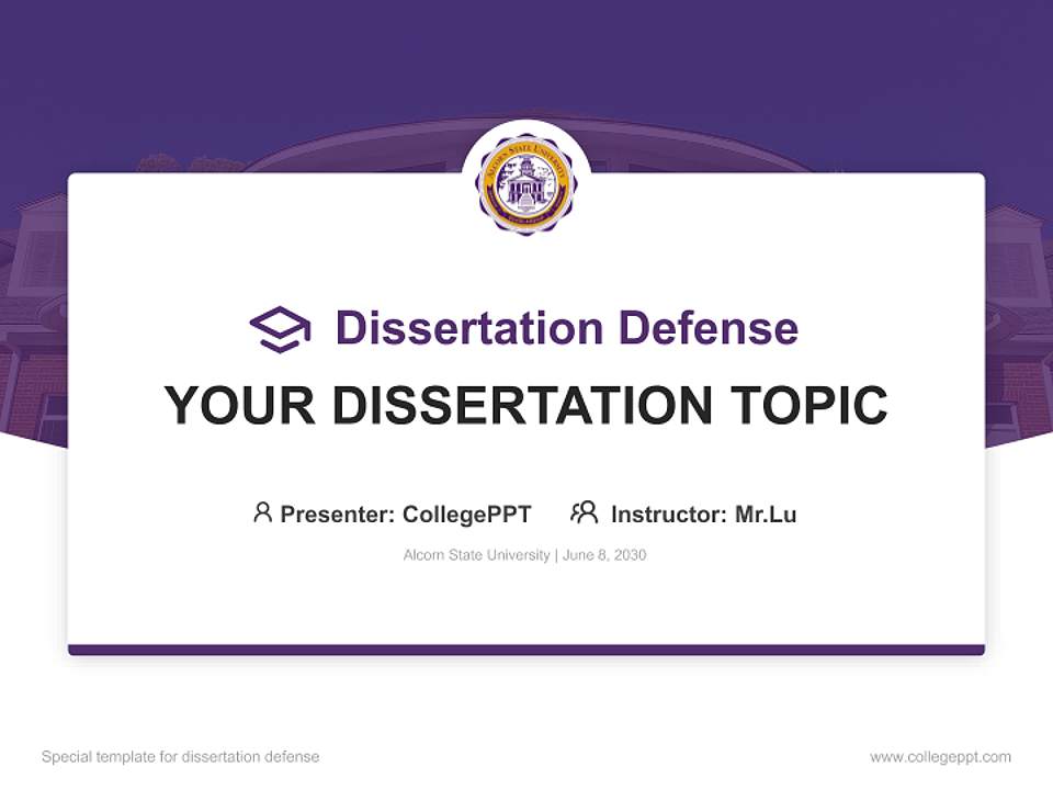 Alcorn State University Graduation Thesis Defense PPT Template4:3 ratio PPT effect preview image7