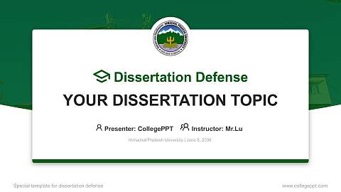 Himachal Pradesh University Graduation Thesis Defense PPT Template