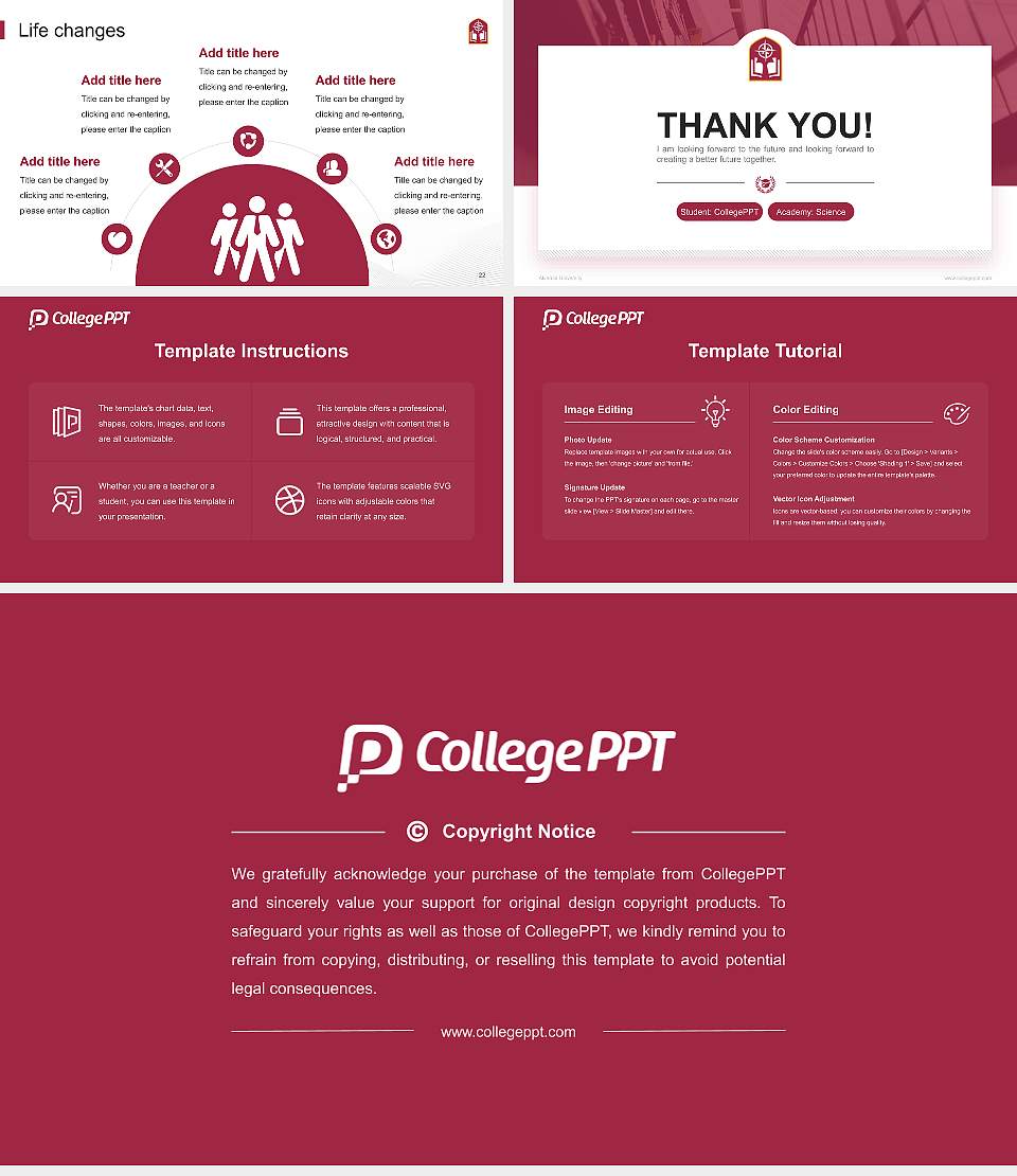 Alvernia University National Scholarship Defense PPT Template16:9 ratio PPT effect preview image4