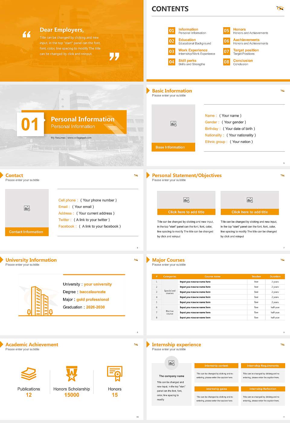 Gifu University Resume PPT Template16:9 ratio PPT effect preview image2