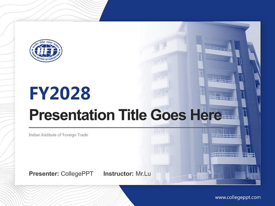 Indian Institute of Foreign Trade Academic Presentation/Research Findings Report PPT Template4:3 ratio PPT effect preview image5