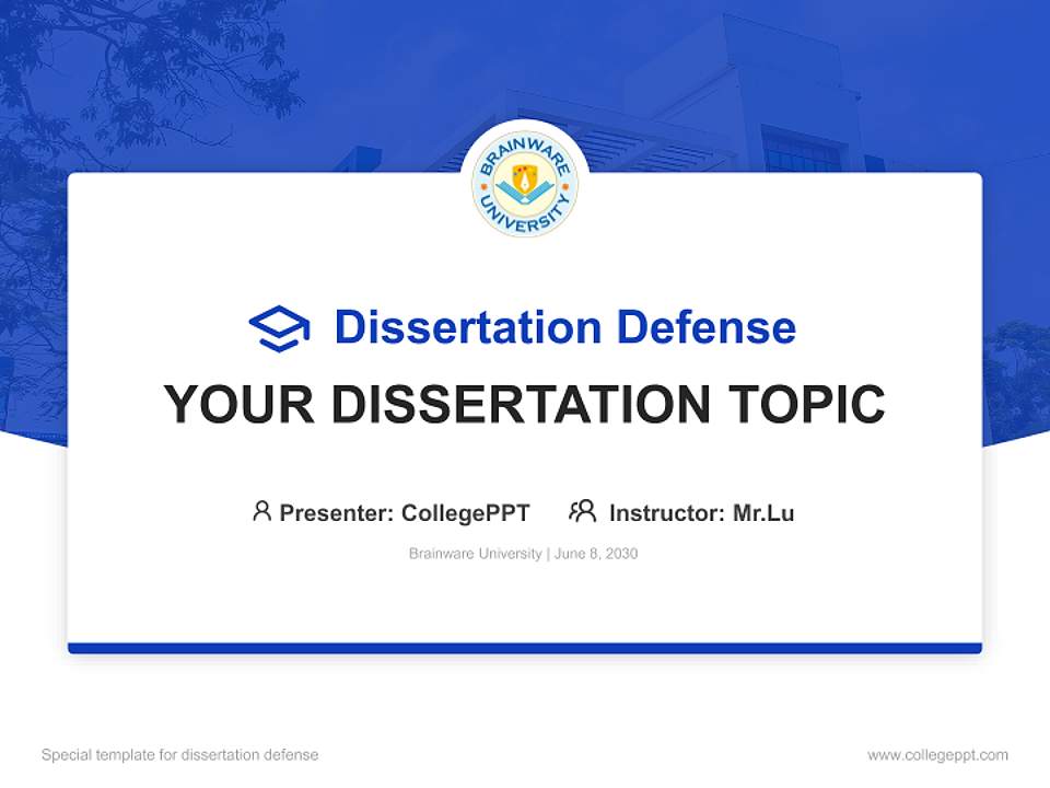 Brainware University Graduation Thesis Defense PPT Template4:3 ratio PPT effect preview image7
