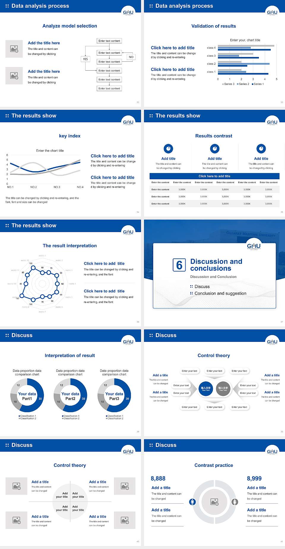 Gujarat Maritime University Graduation Thesis Defense PPT Template4:3 ratio PPT effect preview image5