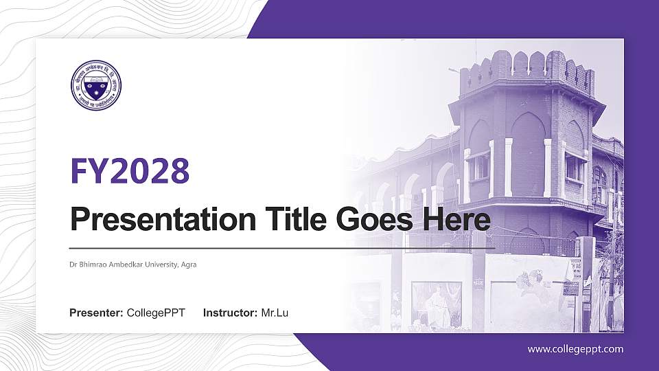 Dr Bhimrao Ambedkar University, Agra Academic Presentation/Research Findings Report PPT Template16:9 ratio PPT effect preview image