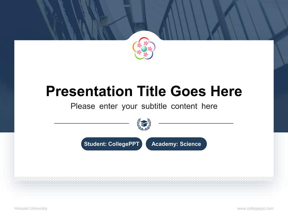 Hirosaki University National Scholarship Defense PPT Template4:3 ratio PPT effect preview image4