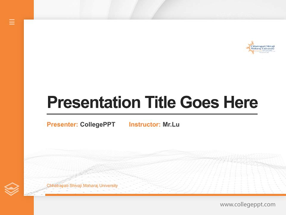 Chhatrapati Shivaji Maharaj University Thesis Proposal/Graduation Defense PPT Template4:3 ratio PPT effect preview image5