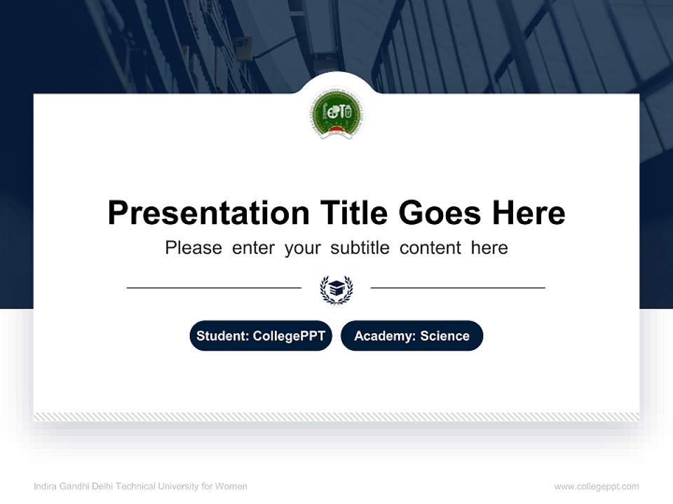 Indira Gandhi Delhi Technical University for Women National Scholarship Defense PPT Template4:3 ratio PPT effect preview image4