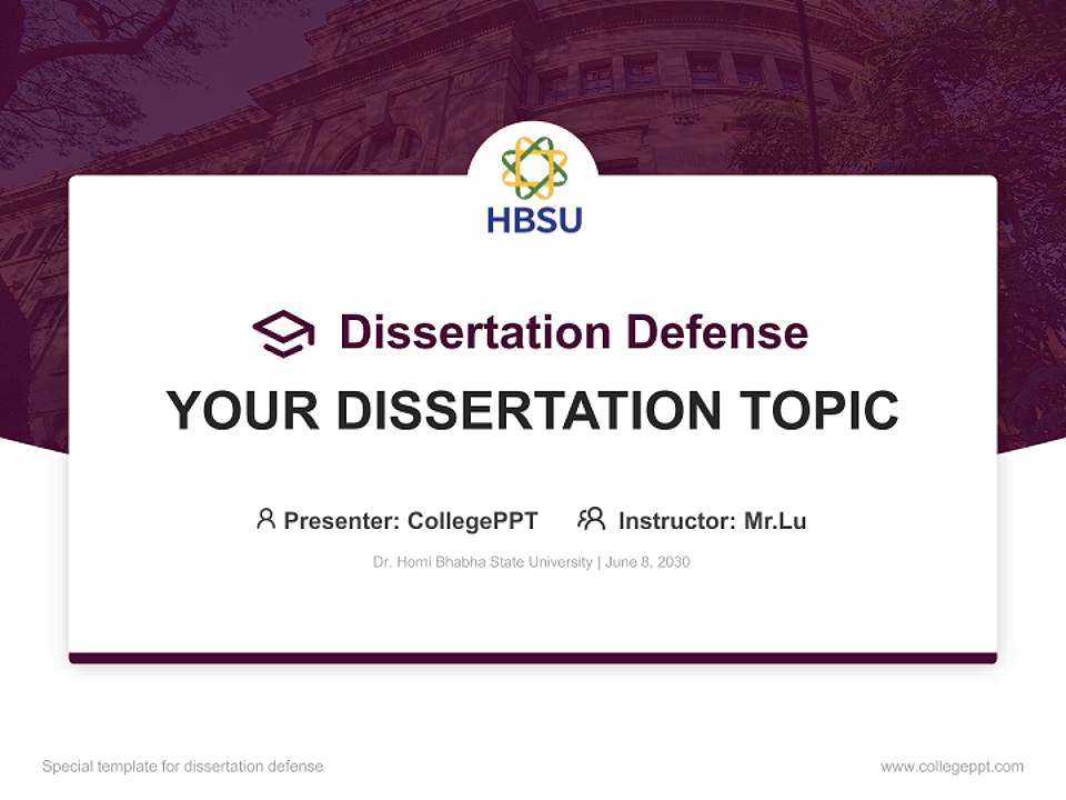 Dr. Homi Bhabha State University Graduation Thesis Defense PPT Template4:3 ratio PPT effect preview image7