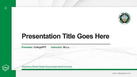 Chaudhary Charan Singh Haryana Agricultural University Thesis Proposal/Graduation Defense PPT Template