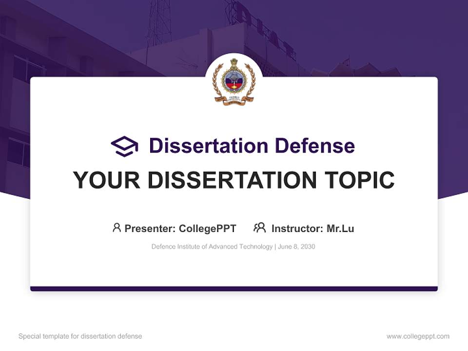 Defence Institute of Advanced Technology Graduation Thesis Defense PPT Template4:3 ratio PPT effect preview image7
