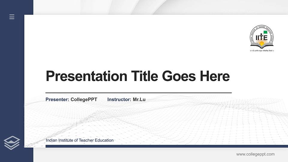 Indian Institute of Teacher Education Thesis Proposal/Graduation Defense PPT Template16:9 ratio PPT effect preview image